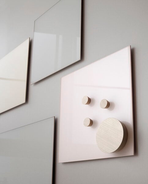 Bacheche e lavagne, Lavagna in vetro Mood Wall, 30 x 30 cm, pure, Bianco