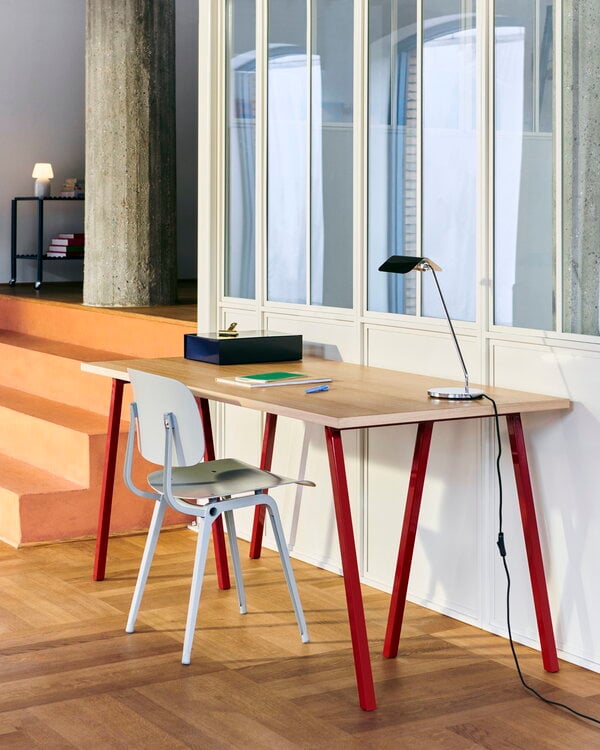 Ruokapöydät, Loop Stand pöytä, 160 cm, maroon red - lakattu tammi, Luonnonvärinen