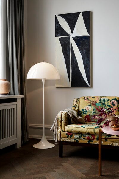 Floor lamps, Panthella floor lamp, opal, White