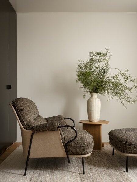 Armchairs & lounge chairs, Lyra armchair, black steel - brown Kvadrat Safire 0001, Brown