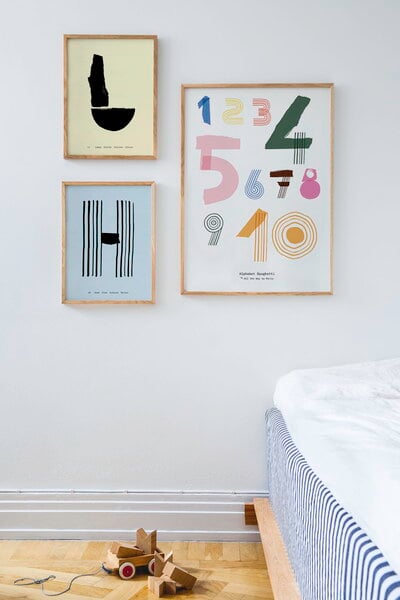 Posters, Spaghetti Numbers poster, 50 x 70 cm, multicolour, Multicolour