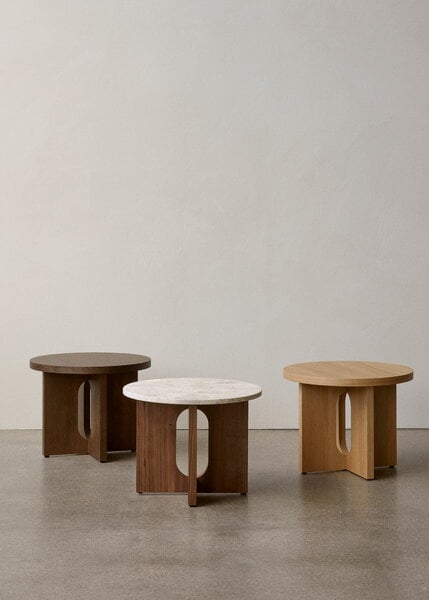 Tables d’appoint et bouts de canapé, Table d'appoint Androgyne, 50 cm, chêne teinté foncé - Kunis Bre, Beige