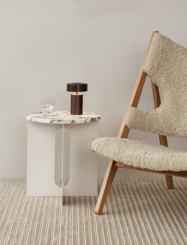 Sivu- ja apupöydät, Androgyne pöydän marmorikansi, luonnonvalkoinen, Luonnonvärinen