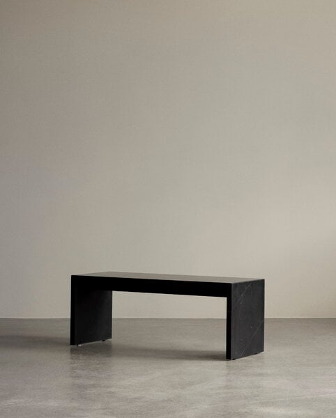 Coffee tables, Plinth Bridge table, black Marquina marble, Black