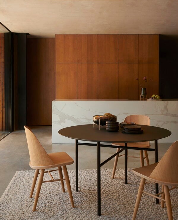 Ruokapöydät, Snaregade pöytä, pyöreä, 120 cm, tummaksi petsattu tammi, Ruskea