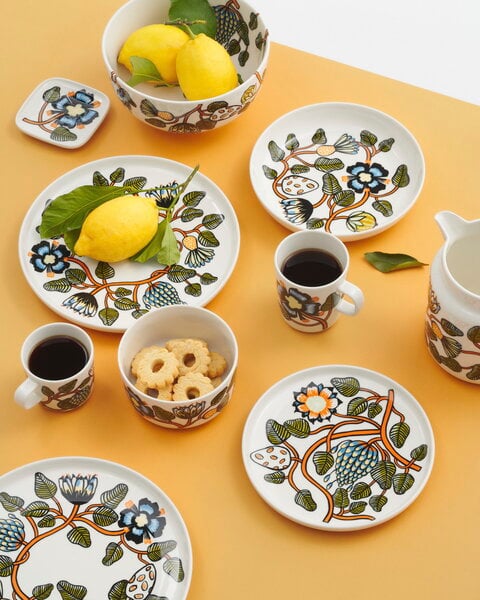 Tazze, Oiva - Tiara tazza, 2,5 dl, bianco - arancione - verde, Bianco