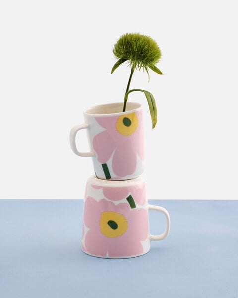 Marimekko Oiva - Unikko mug, 2,5 dl, white - light pink - light