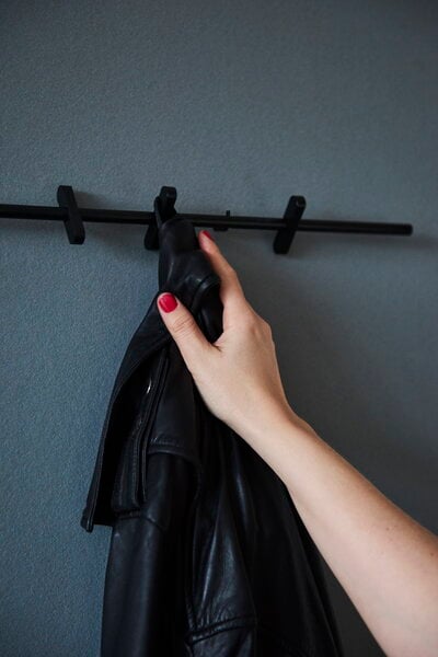 Wandgarderoben, Wandgarderobe 40 cm, schwarz, Schwarz