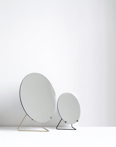 Table mirrors, Standing mirror 30 cm, brass , Gold