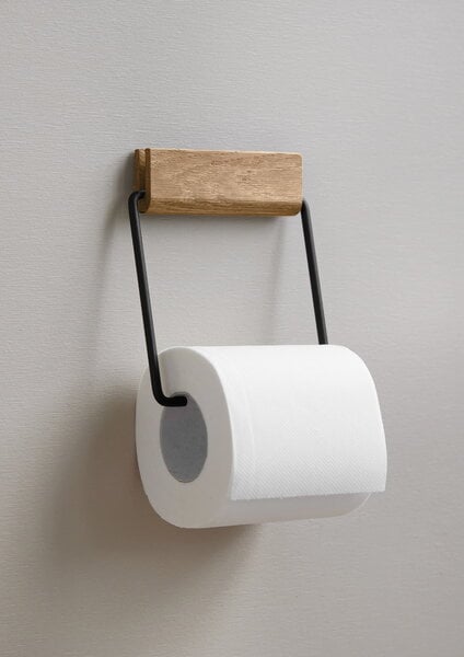 Toilet paper holders, Toilet roll holder, oak - black, Black