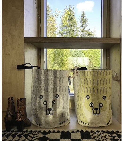 Fabric baskets, Bear basket, light grey, Gray