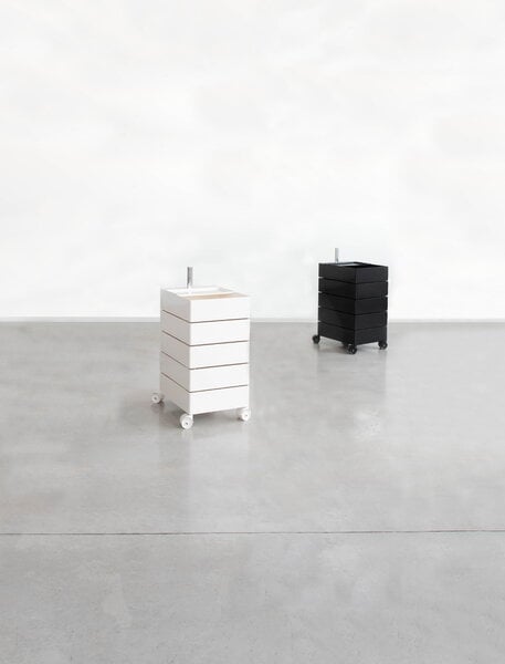 Mobili contenitori, Cassettiera 360°, 5 cassetti, bianca, Bianco