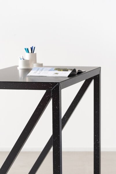 Bürotische, Bureaurama Tisch, hoch, 102,5 cm, Schwarz - White Splatter, Schwarz