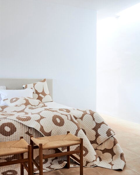 Sisustustyynyt, Unikko tyyny, 60 x 60 cm, beige - luonnonvalkoinen, Valkoinen