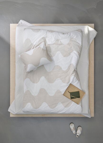 Pillowcases, Lokki pillowcase 50 x 60 cm, white - beige, Beige
