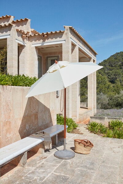 Ombrelloni, Parasol Messina, ø 210 cm, bianco naturale, Bianco