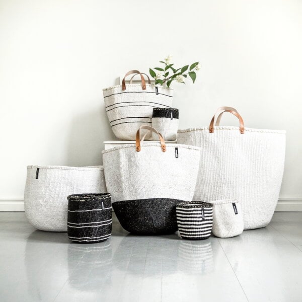 Storage baskets, Kiondo market basket, XL, white, White
