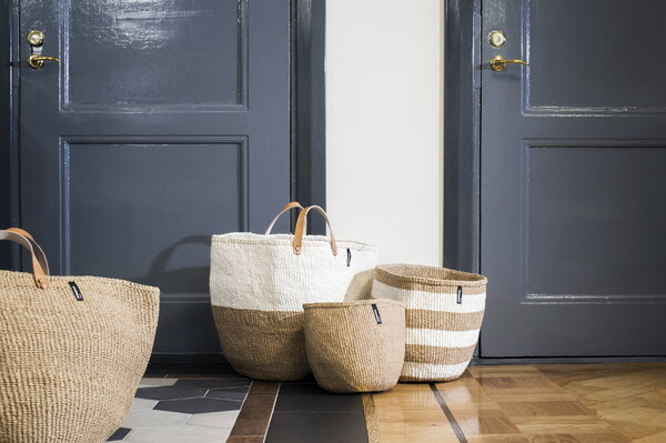 Mifuko Kiondo market basket, L, white - natural | Finnish Design Shop