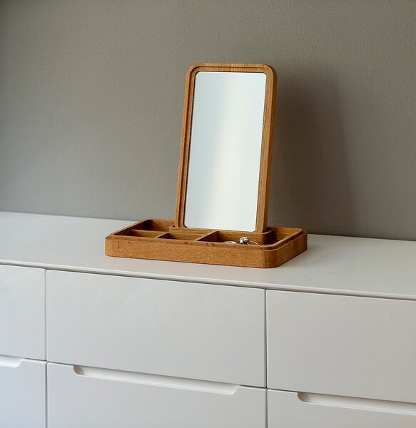 Storage containers, Mirror Box, oak, Natural