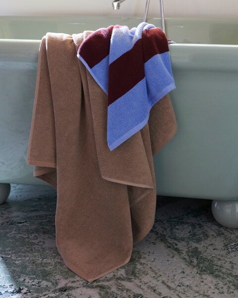 Asciugamani da bagno, Asciugamano Frotté Stripe, bordeaux - celeste, Rosso