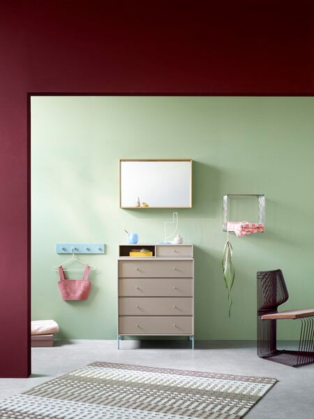 Specchi per il bagno, Specchio Shelfie, 46,8 x 69,6 cm, 09 Nordic, Grigio