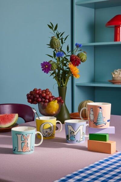 Cups & mugs, Moomin mug 0,4 L, ABC, H, Light blue