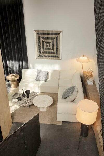 Floor lamps, Gravity XL floor lamp, low, black marble - white, Black & white