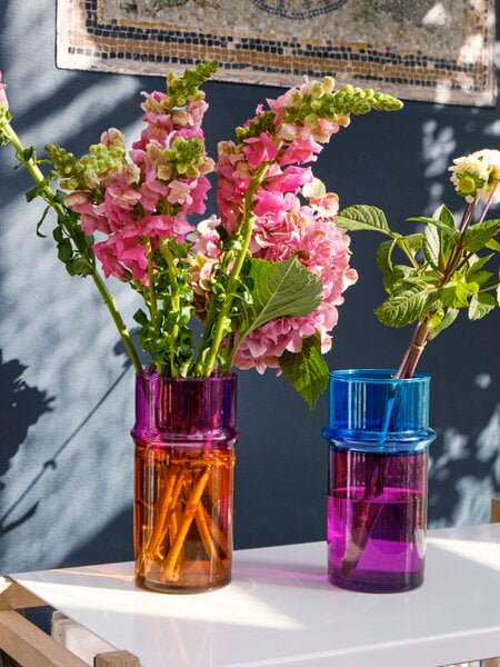 Vases, Moroccan vase, S, pink - blue, Multicolour