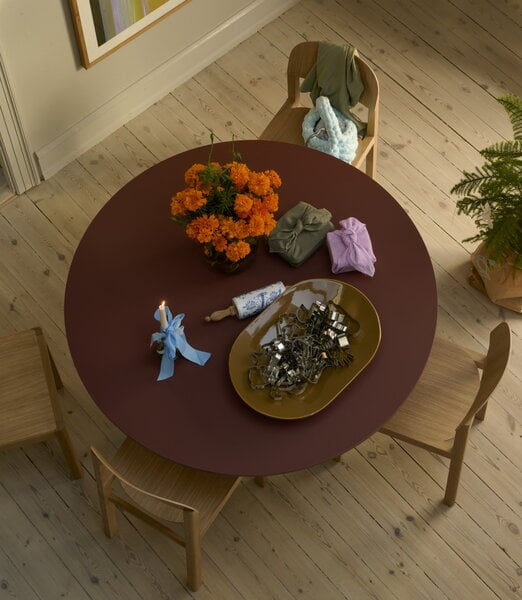 Dining tables, Midst table, 120 cm, dark red linoleum - dark red, Red