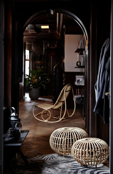 Patio chairs, Franco Albini Exterior ottoman, large, natural, Natural