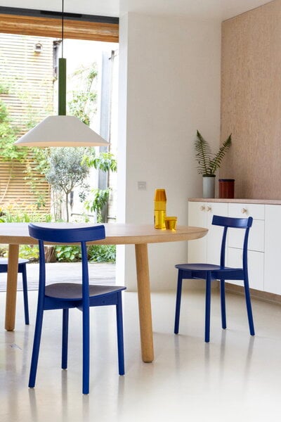 Dining chairs, Skinny side chair, blue stained ash, Blue