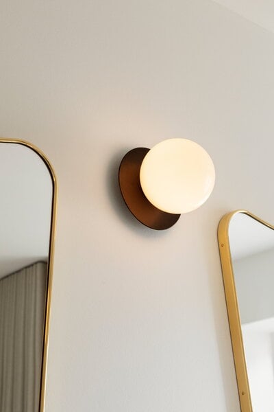 Wall lamps, Liila 1 wall/ceiling lamp, medium, dark bronze - opal white, Brown