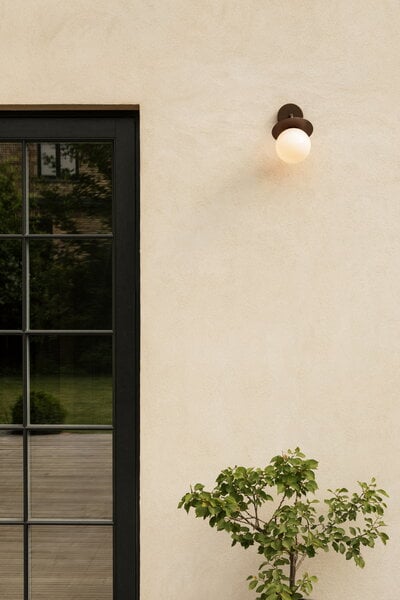 Exterior lamps, Liila Outdoor wall lamp, dark bronze - opal white, Brown