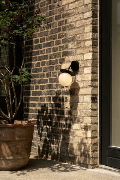 Exterior lamps, Liila Outdoor wall lamp, black - opal white, Black