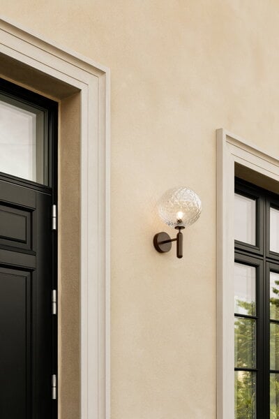 Exterior lamps, Miira Outdoor wall lamp, dark bronze - optic clear, Brown