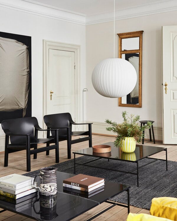 Sohvapöydät, Rebar sohvapöytä, 100 x 104 cm, musta - musta marmori, Musta