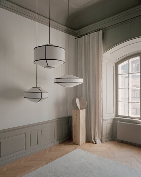 Pendant lamps, Kite pendant, 65 cm, white - black, White