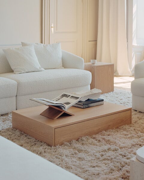 Soffbord, Mass Wide soffbord med låda, ek, Naturfärgad