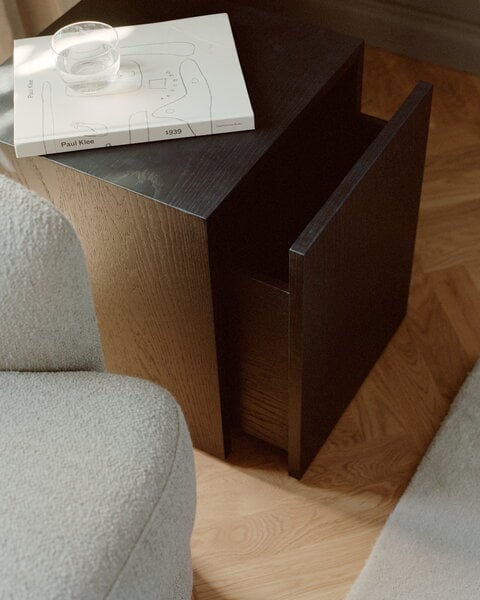 Side & end tables, Mass side table with drawer, black stained oak, Black