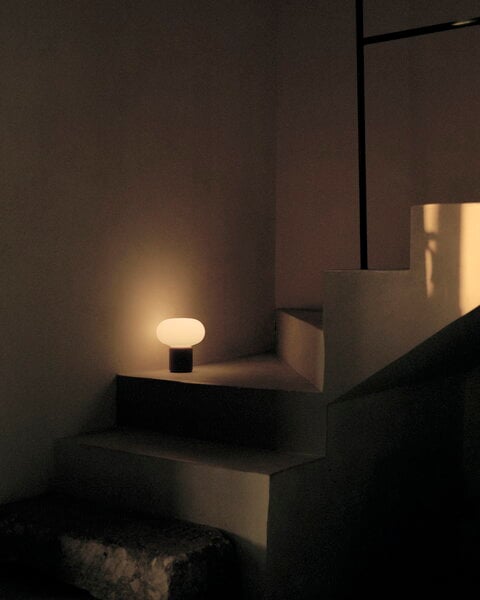 Exterior lamps, Karl-Johan portable table lamp, cold black, White
