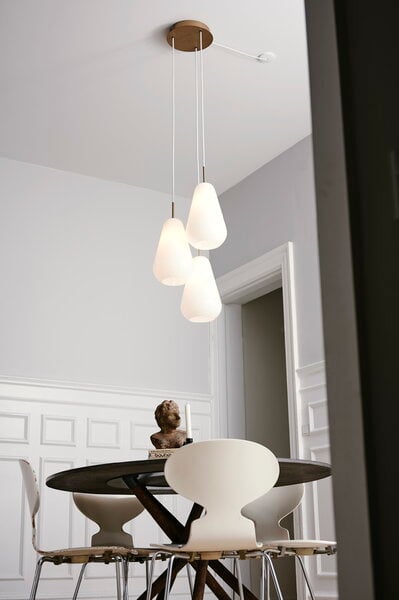 Pendant lamps, Anoli 3 pendant, opal, White