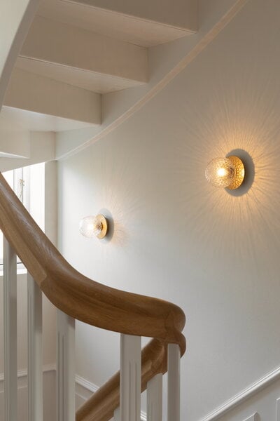 Wall lamps, Liila 1 wall/ceiling lamp, small, nordic gold - optic clear, Gold