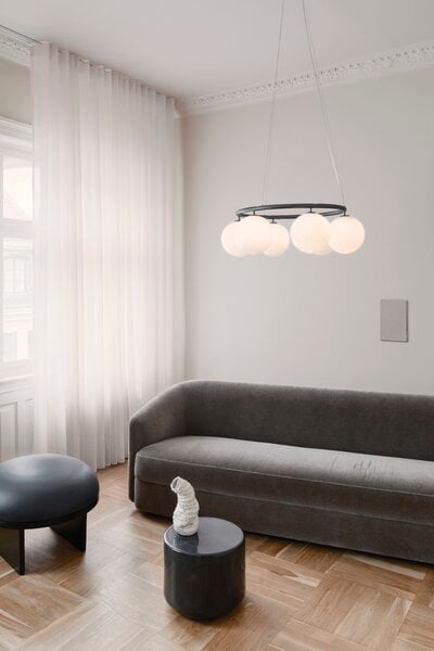 Pendant lamps, Miira 6 Circular pendant, rock grey - opal white, White