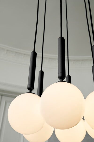 Pendant lamps, Miira 6 pendant, rock grey - opal white, White