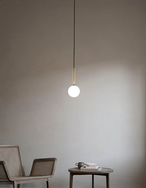 Pendant lamps, Miira 1 pendant, brass - opal white, White