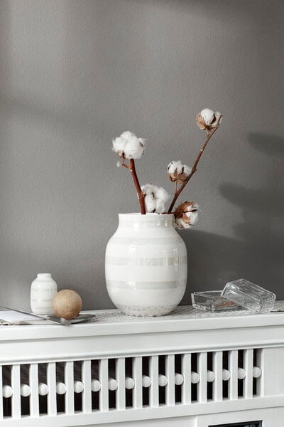 Vases, Vase moyen Omaggio, pearl, Blanc