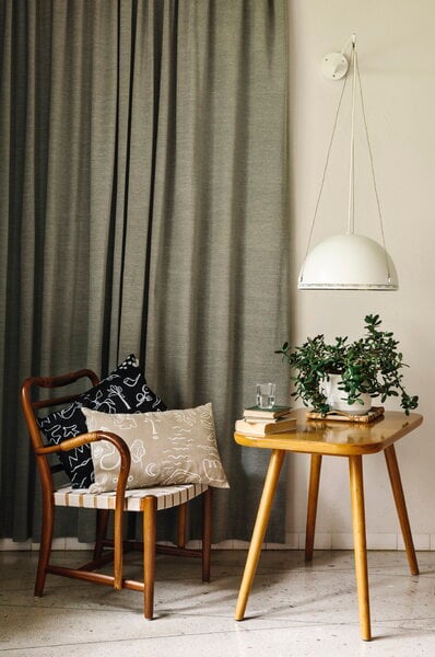 Decorative cushions, Onnenmaa cushion cover, 40 x 60 cm, black - white, Black