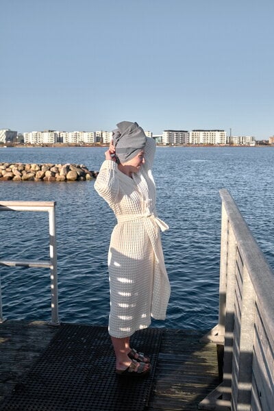 Bathrobes, Big Waffle bathrobe, natural white, White