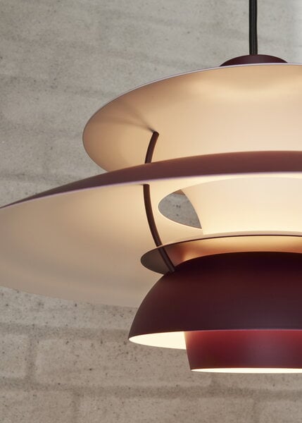 Pendant lamps, PH 5 Monochrome pendant, burgundy, White