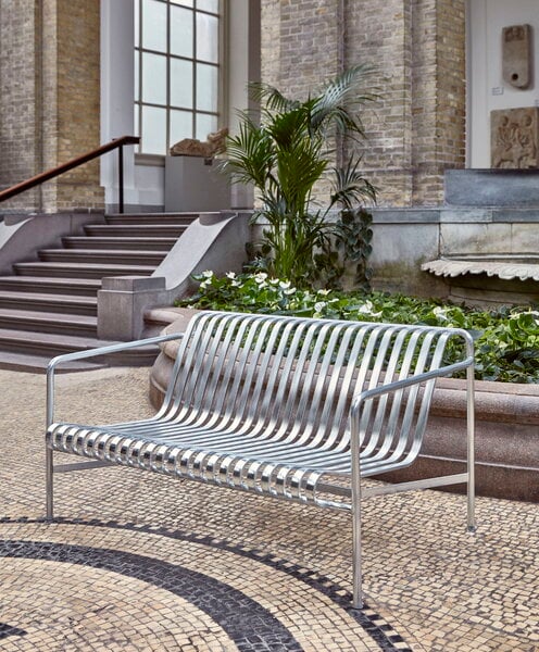 Outdoor sofas, Palissade lounge sofa, hot galvanised, Silver